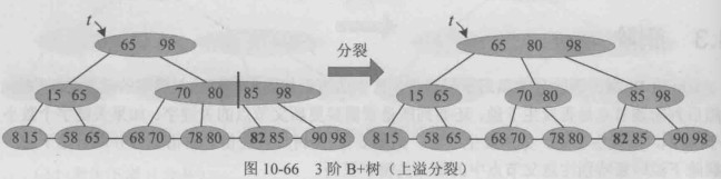3阶B+树 发生上溢