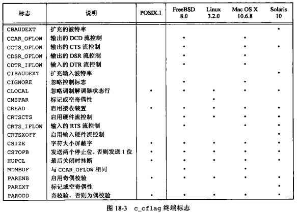 c_cflag 终端标识